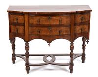A Continental Inlaid Burlwood Side Cabinet Height 30 x width 39 x depth 17 3/4 inches. — 19TH CENTURY
