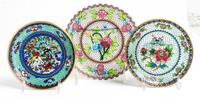 Three Plique a Jour Saucers Diameter of largest 6 inches. — 20TH CENTURY