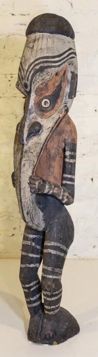 A Carved Wood Polychrome Figure Height 46 inches