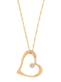 YELLOW GOLD AND DIAMOND HEART PENDANT/NECKLACE