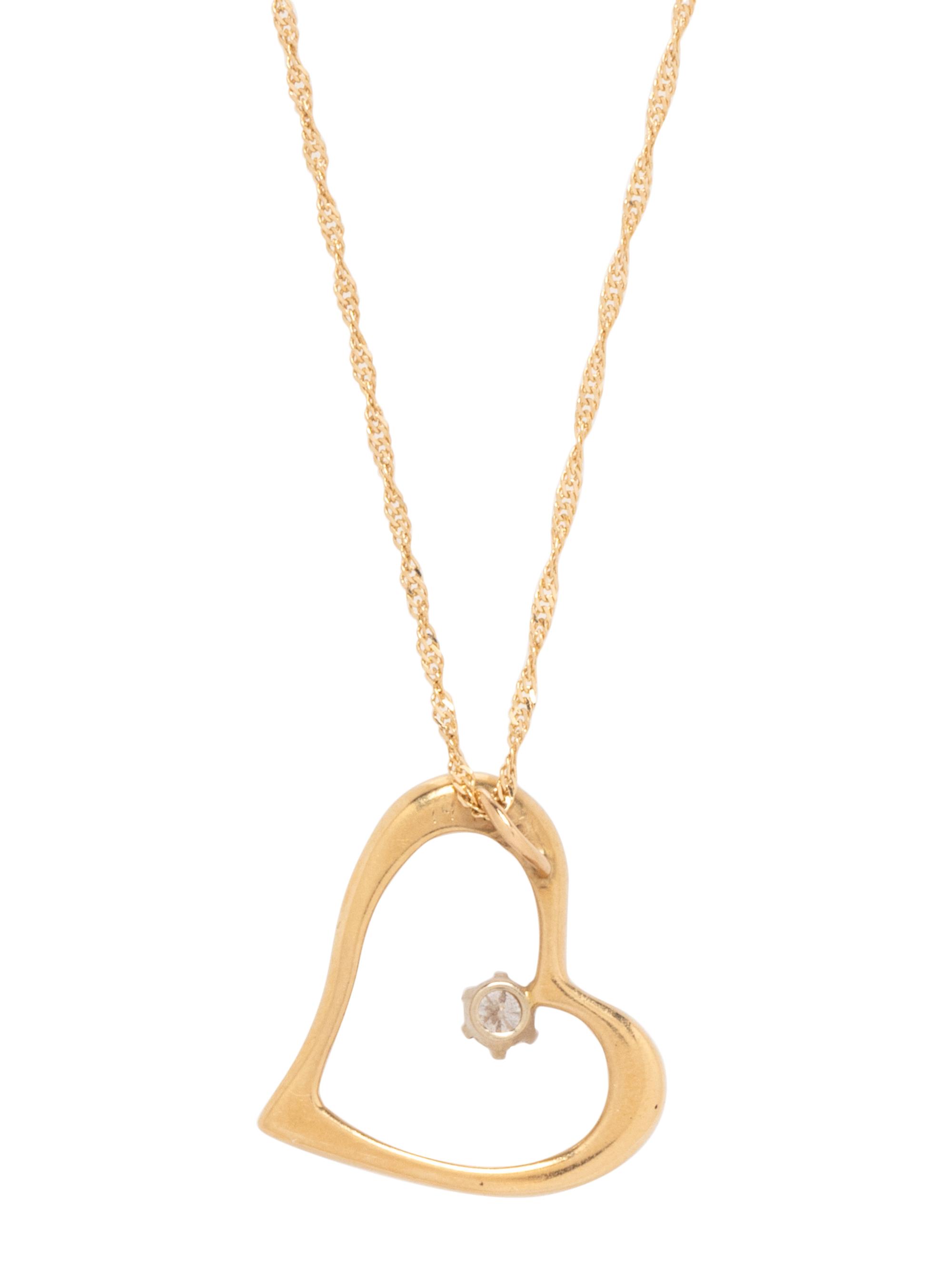 YELLOW GOLD AND DIAMOND HEART PENDANT/NECKLACE