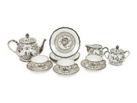 A Richard Ginori Silver-Overlay Porcelain Tea Service