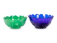 Two Chinese 'Lotus' Glass Bowls
