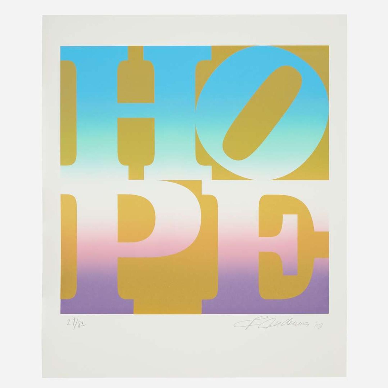 Robert Indiana (American, 1928-2018) Four Seasons of Hope (Gold)