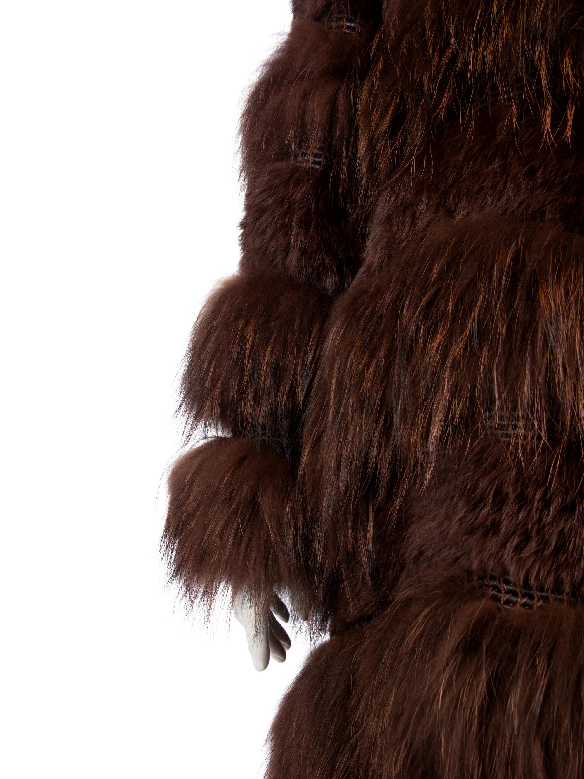 Sonia Rykiel Brown Fox and Rabbit Fur Coat, 1980-2000s