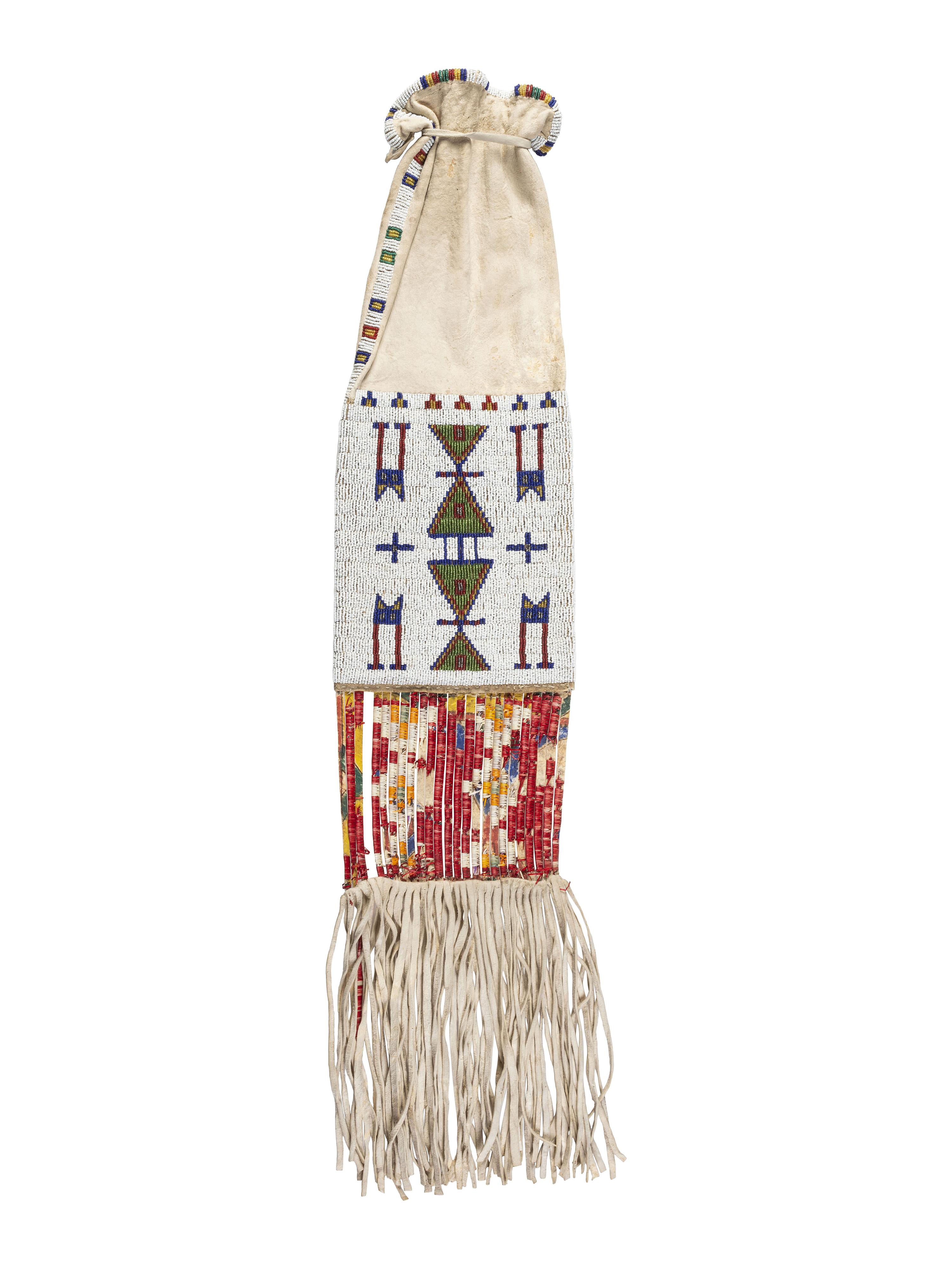 Sioux Beaded Hide Tobacco Bag