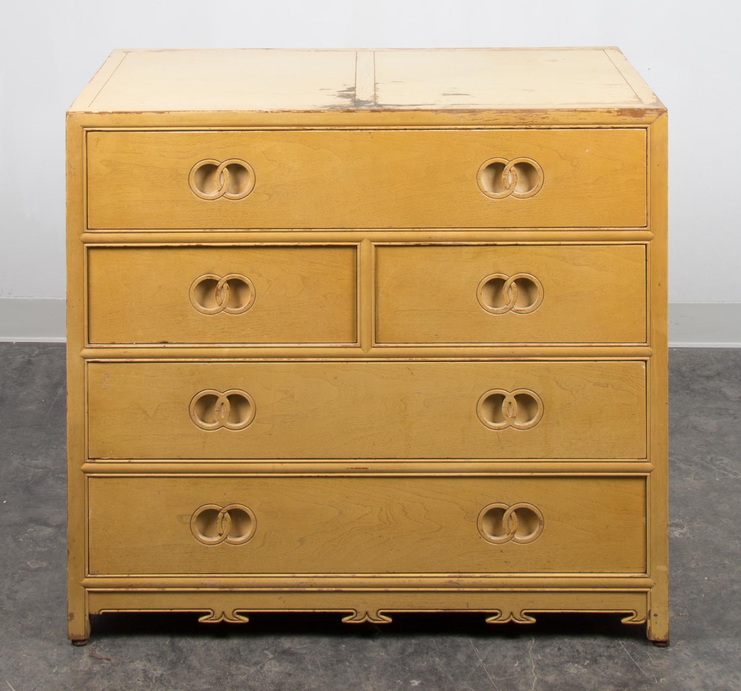 Two Chests of Drawers, Michael Taylor for Baker Furniture Height of larger 32 3/8 x width 56 x depth 19 inches.