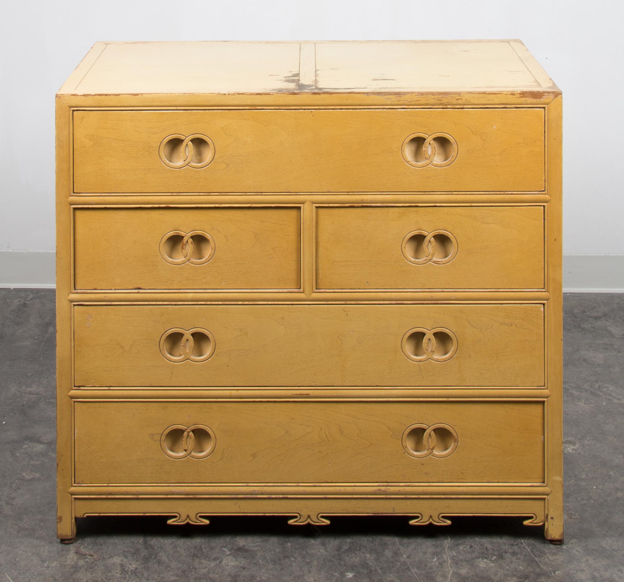 Two Chests of Drawers, Michael Taylor for Baker Furniture Height of larger 32 3/8 x width 56 x depth 19 inches.