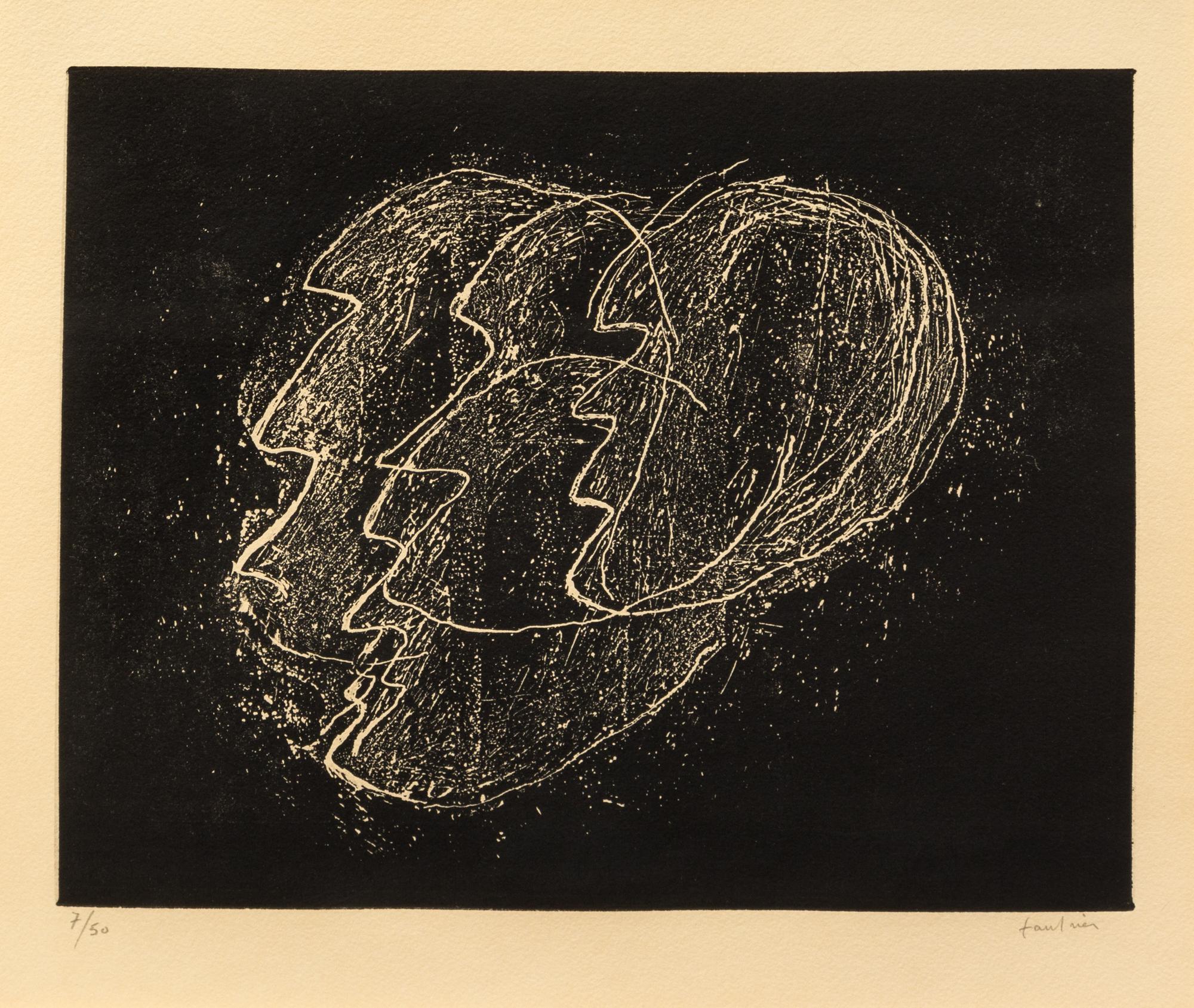 Jean Fautier, (French, 1898-1964), Otages fond noir, 1946
