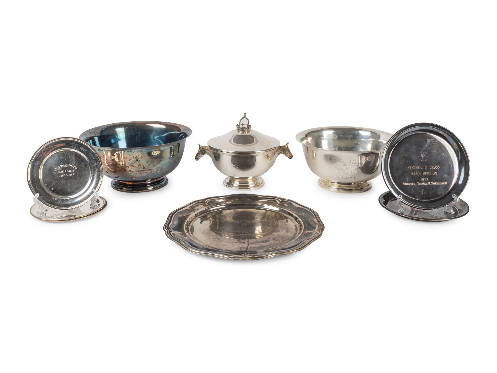 A Collection of Eight American Silver Trophies — 20TH CENTURY