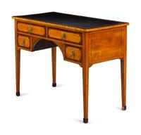 A George III Mahogany, Satinwood and Marquetry Writing Table