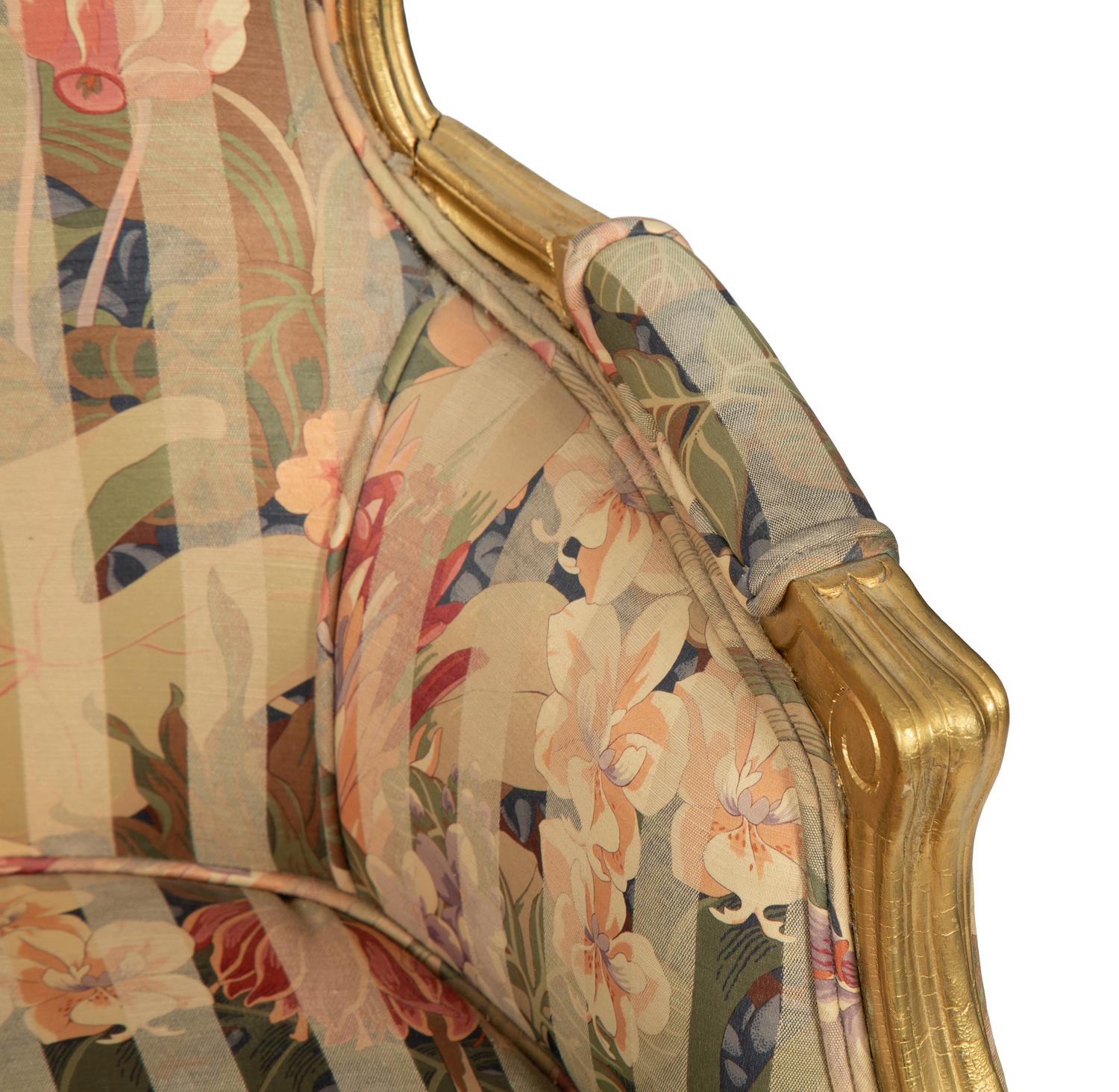 A Pair of Louis XV Style Giltwood Bergeres — 20TH CENTURY