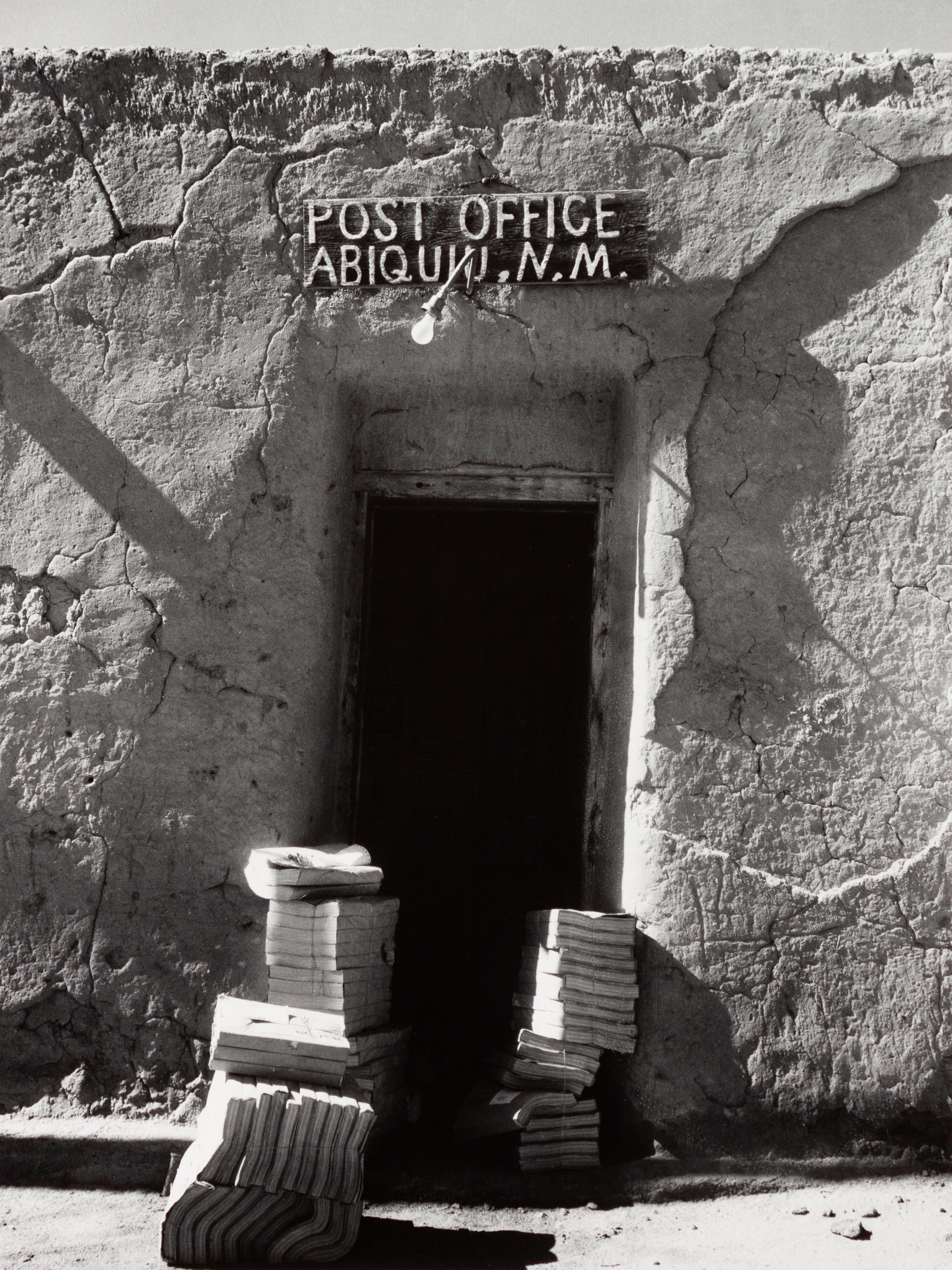 A group of four photographs ( Untitled (exterior wall) , 1960 (printed 1984); Georgia O'Keeffe in Twilight Canyon , 1964 (printed 1984); Untitled (Post Office, Abiquiu, NM), 1960 (printed 1984); O'Keeffe Sketching in Glen Canyon , 1961 (printed 1985)