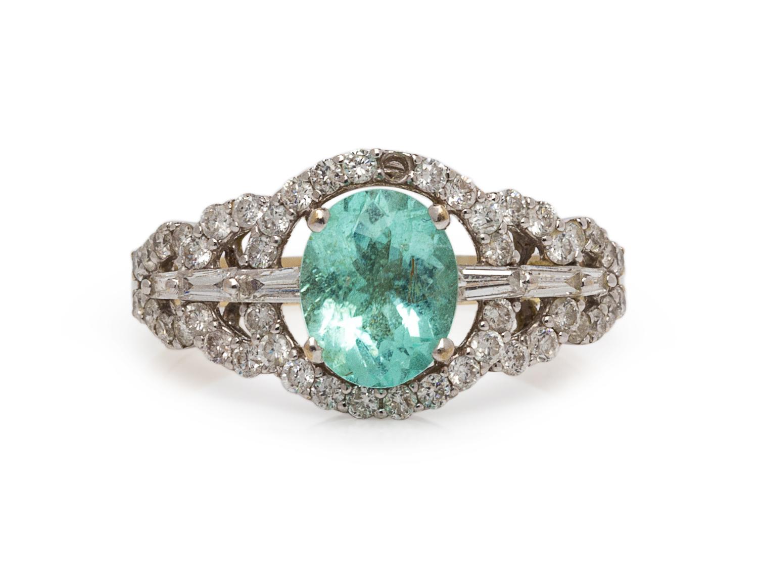 A Collection of White Gold, Blue Zircon and Diamond Jewelry,