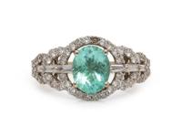 A Collection of White Gold, Blue Zircon and Diamond Jewelry,
