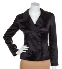 A Chanel Black Silk Evening Suit, Size 36.