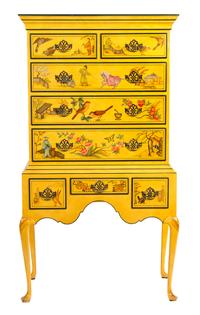 A Georgian Style Polychromed Highboy — 20TH CENTURY
