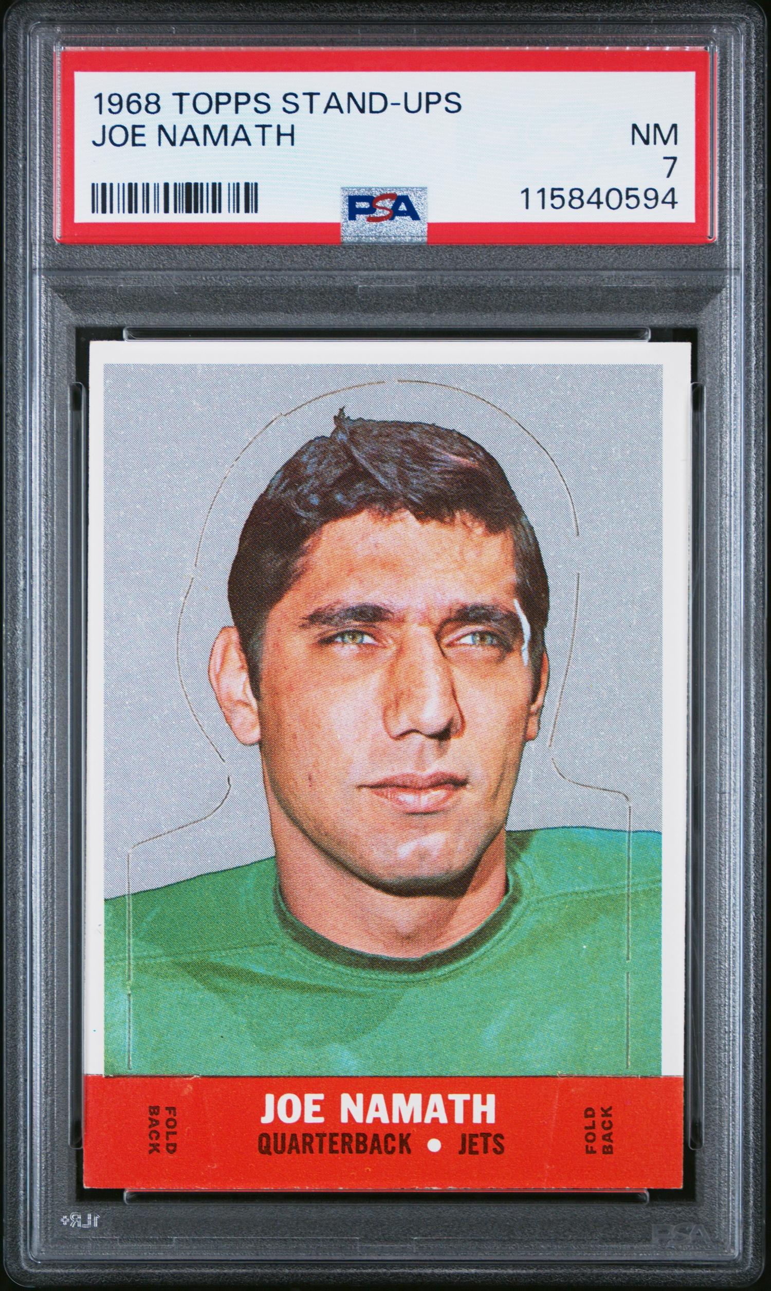 A 1968 Topps Stand Ups Joe Namath Football Card (PSA 7 NM)
