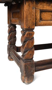 A Swiss Baroque Walnut and Hollywood Marquetry Draw-Leaf Table