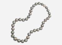 An 18K White Gold, Tahitian Pearl, and Diamond Necklace