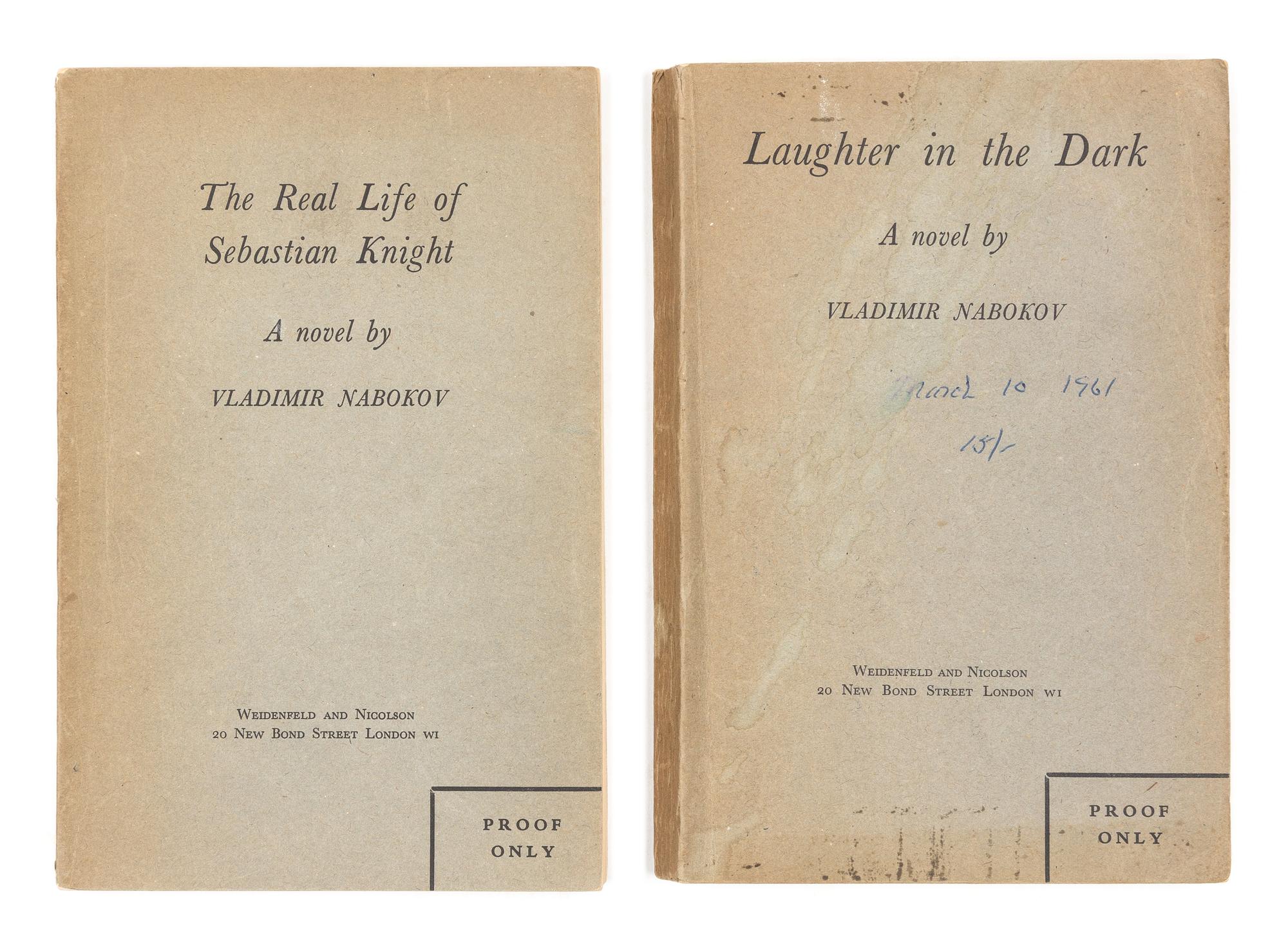 NABOKOV, Vladimir (1899-1977). Two advance proof copies of The Real Life of Sebastian Knight and Laughter in the Dark.