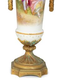 A Gilt Bronze Mounted Sèvres Style Porcelain Urn