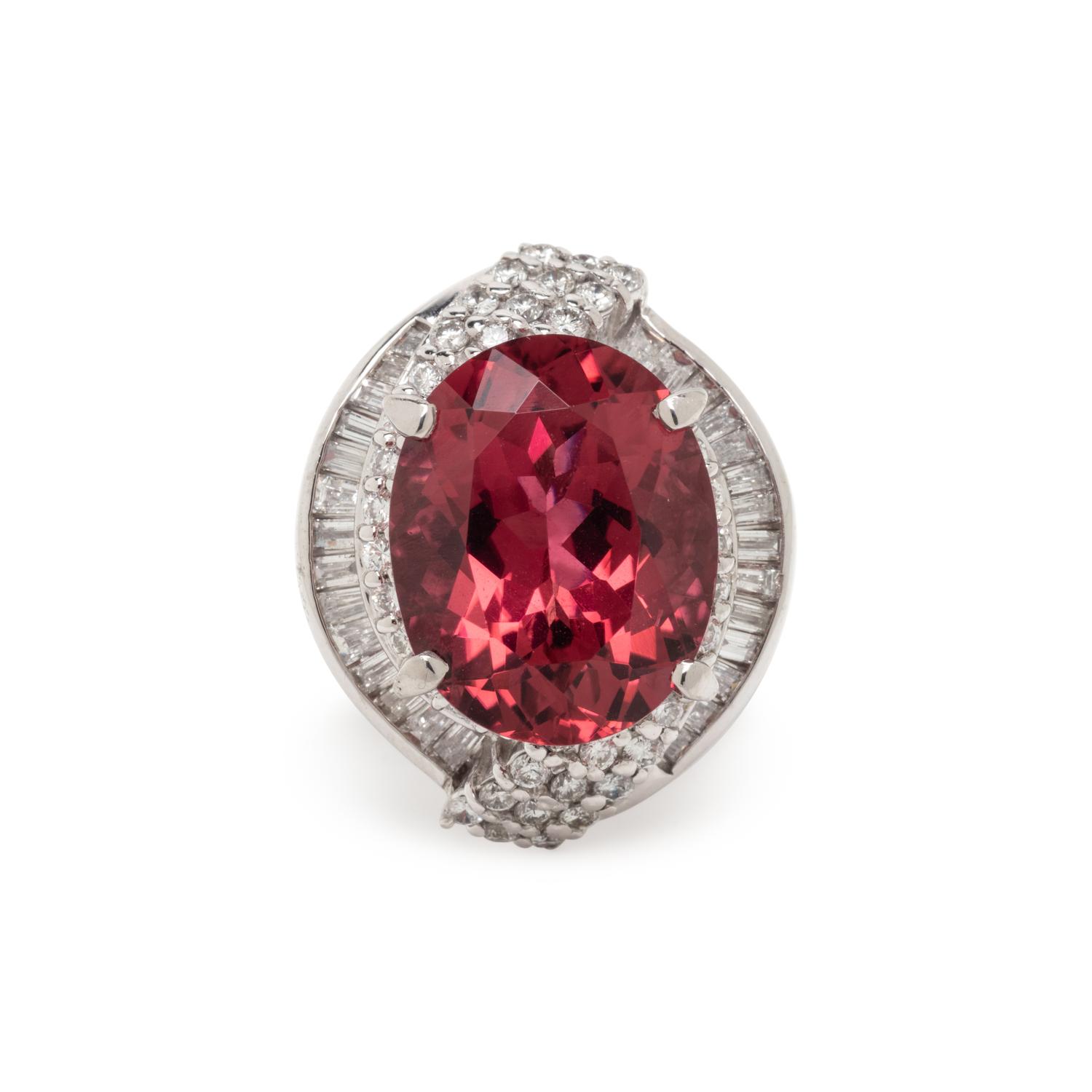 TOURMALINE AND DIAMOND RING