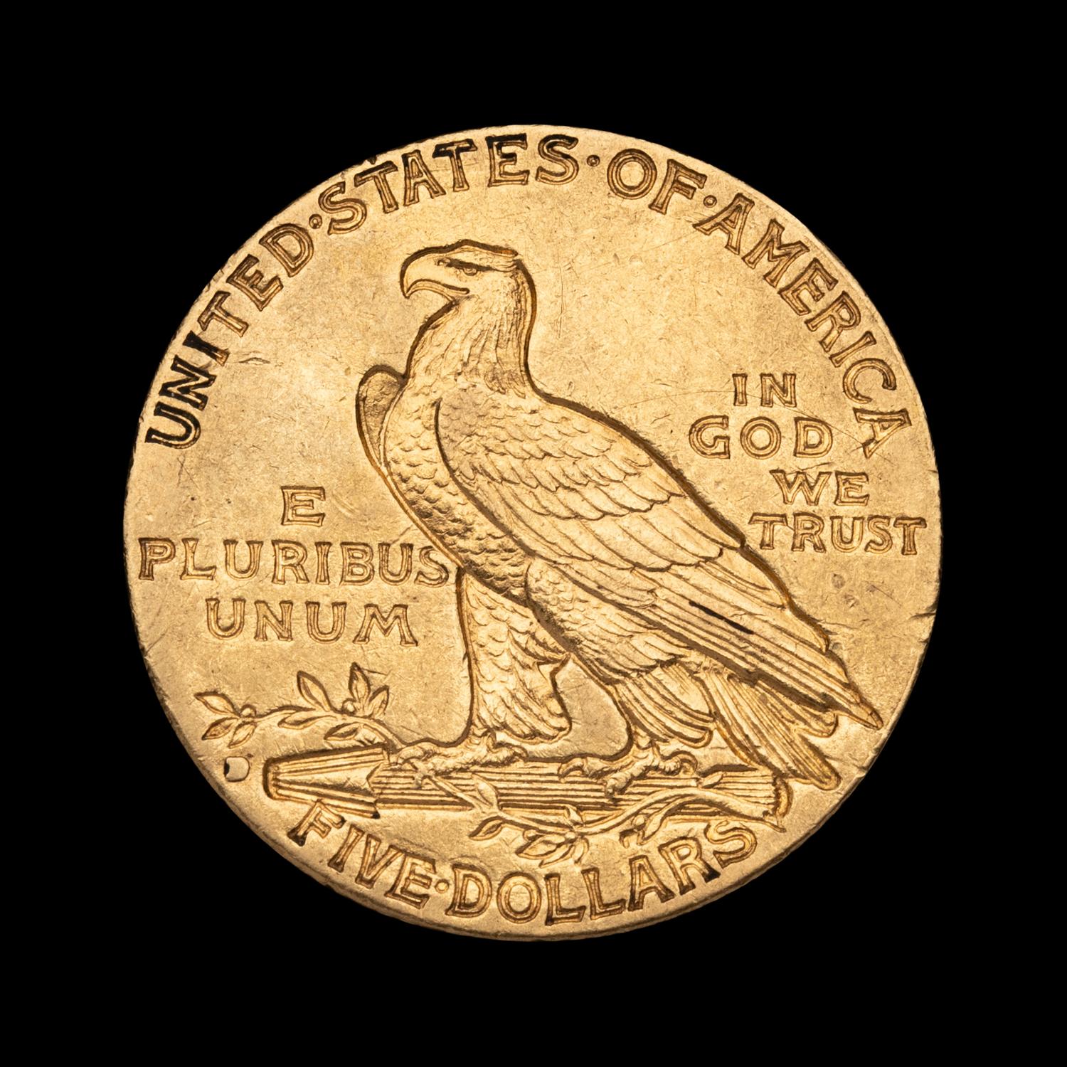 A 1909-D Indian Head $5 Gold Coin
