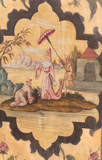 A Polychrome Decorated Four-Panel Screen