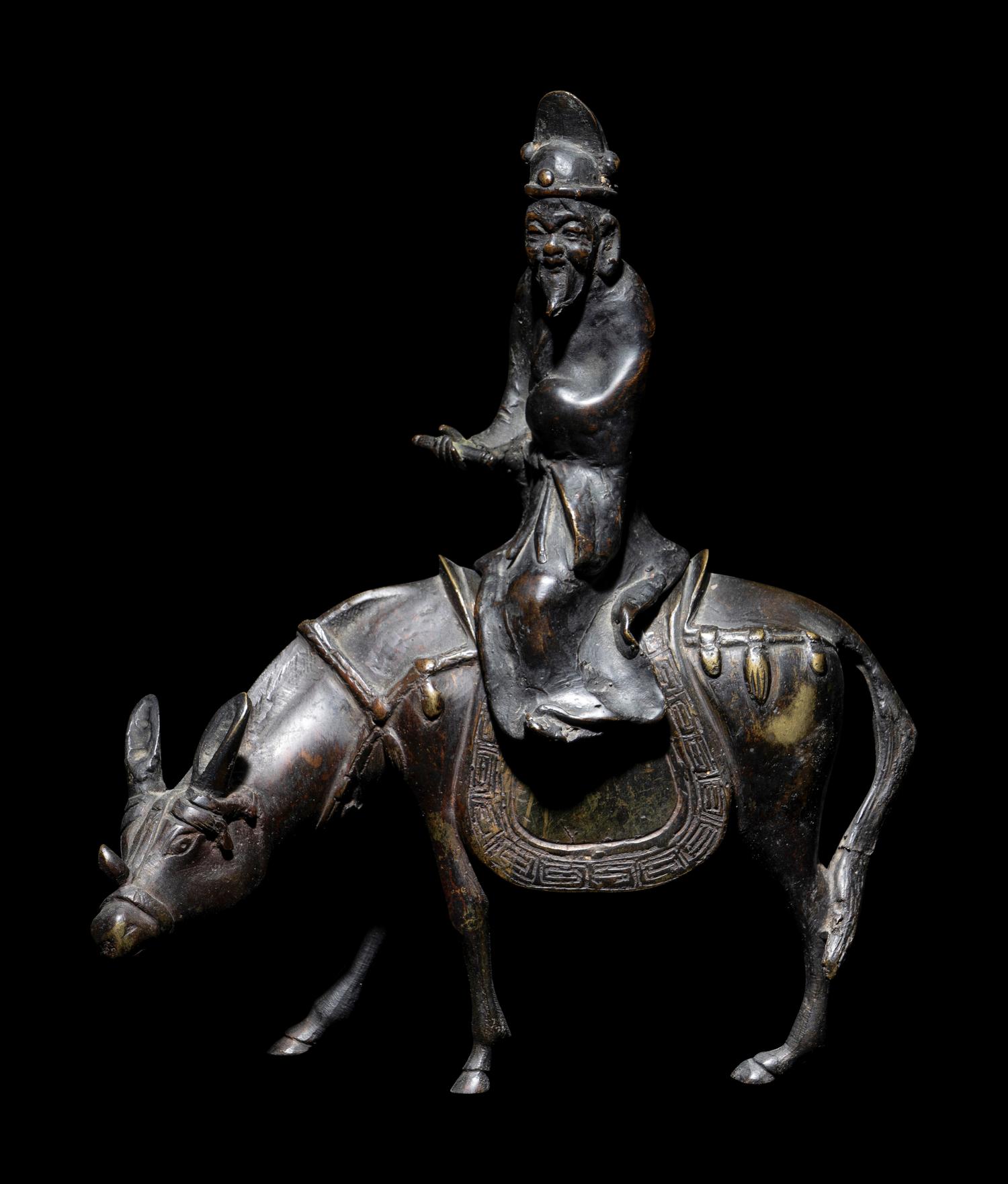 A Japanese Bronze Figural-Form Incense Burner