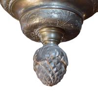 A Pair of Brass Eight Arm Chandeliers 34" W x 34" D x 53" H — United States, Circa 1920