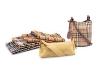 Collection of Six Burberry Items; Four Scarves, Two Bags, 1990-2000s