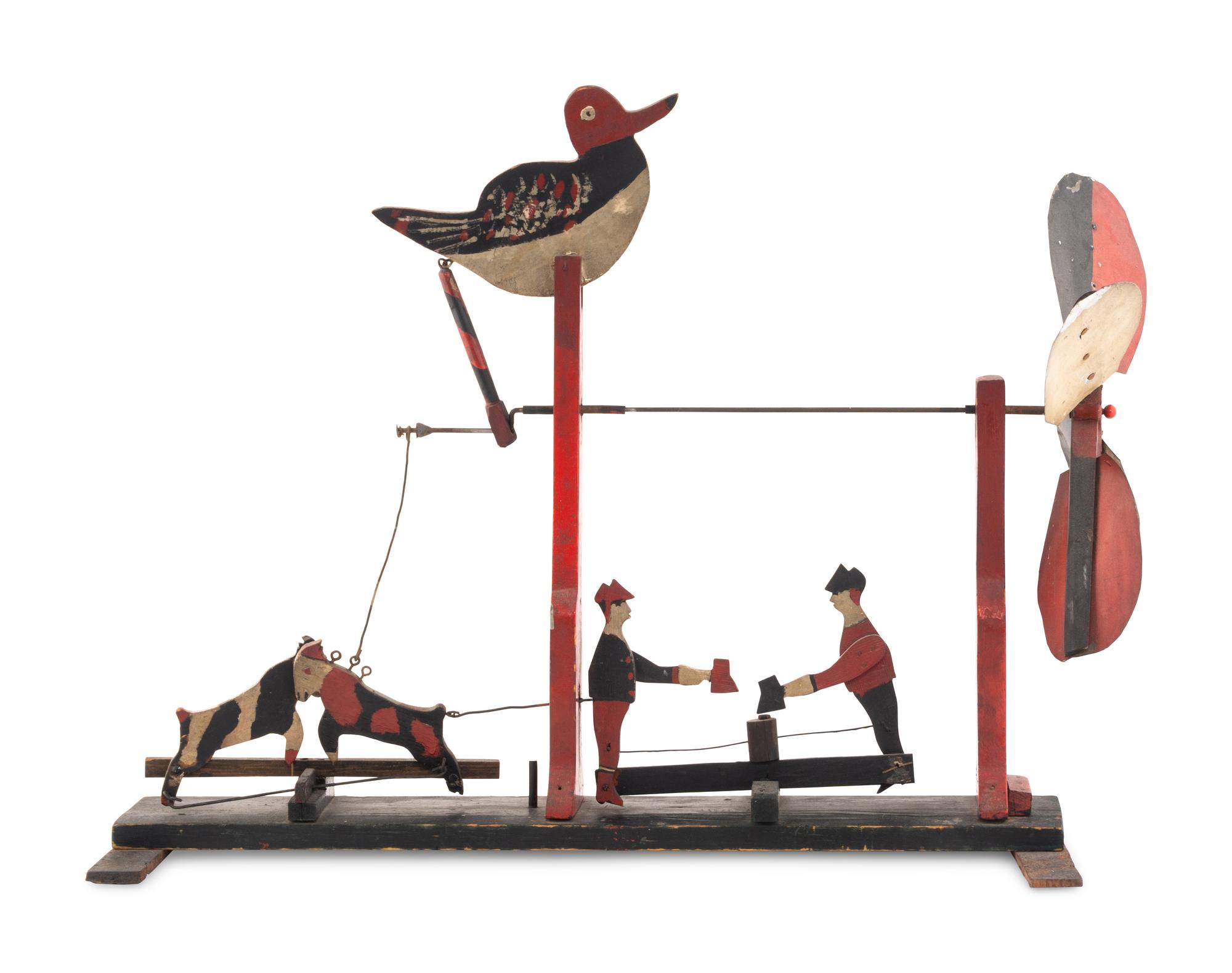 A Carved and Painted Whirligig