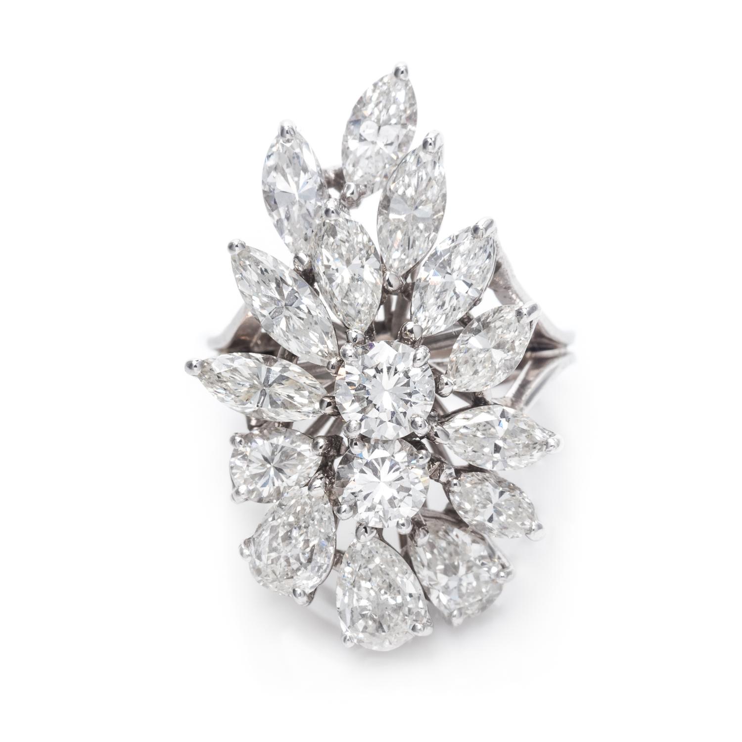 A White Gold and Diamond Ring,