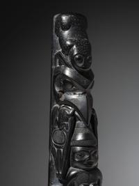 Haida Carved Argillite Model Totem Pole