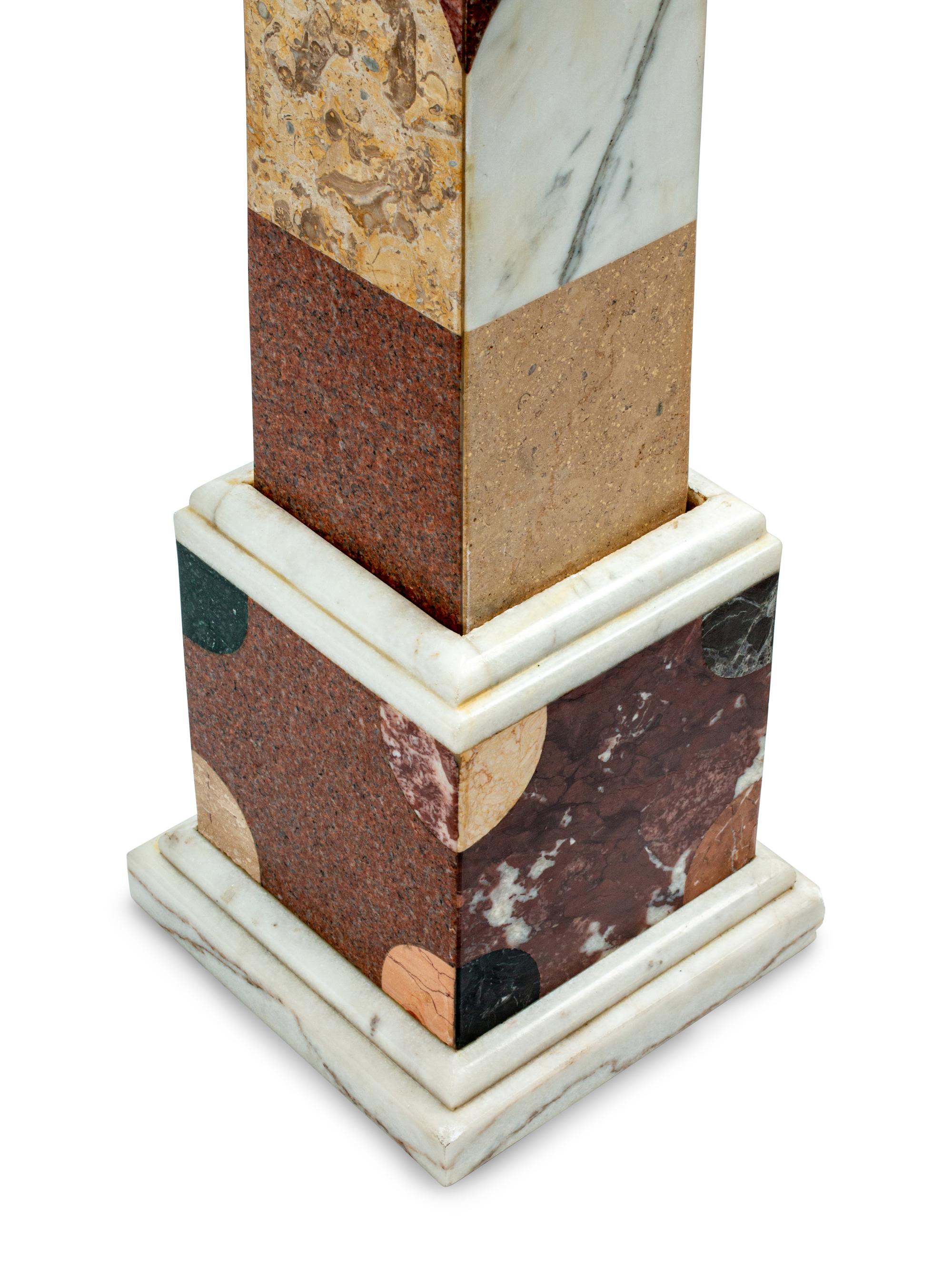 A Pair of Large Specimen Marble Obelisks