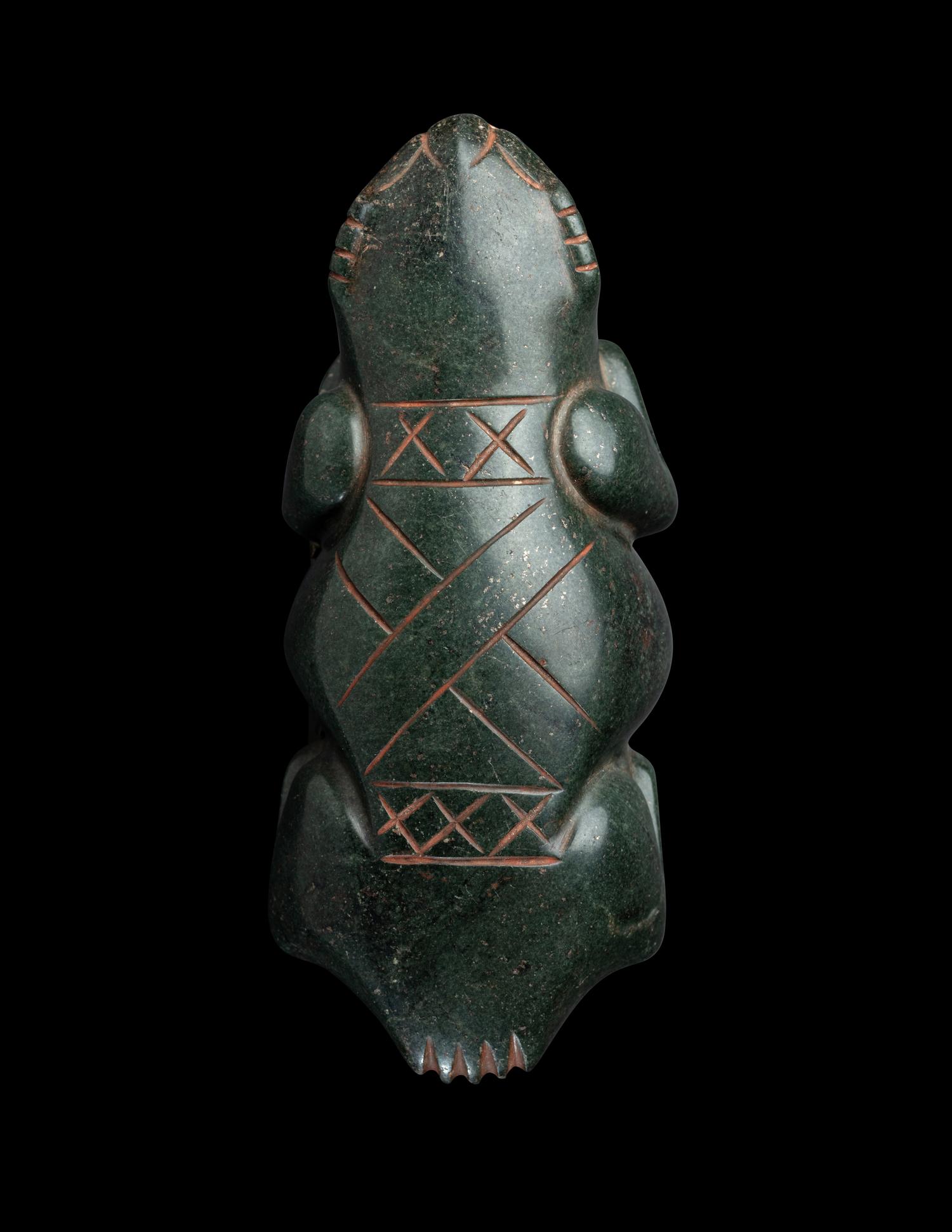 An Olmec Jade Reptile with Glyph