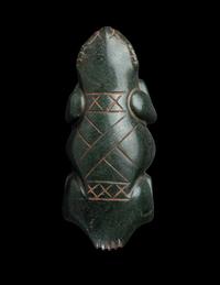 An Olmec Jade Reptile with Glyph