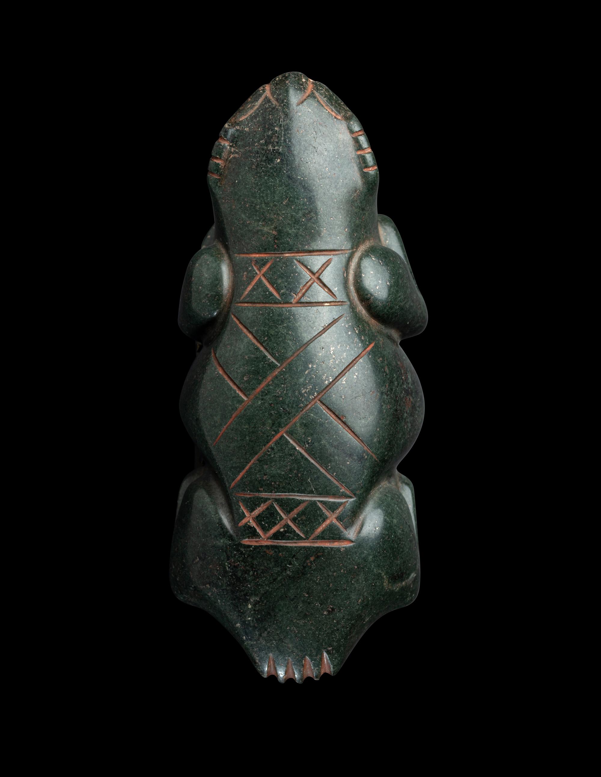 An Olmec Jade Reptile with Glyph