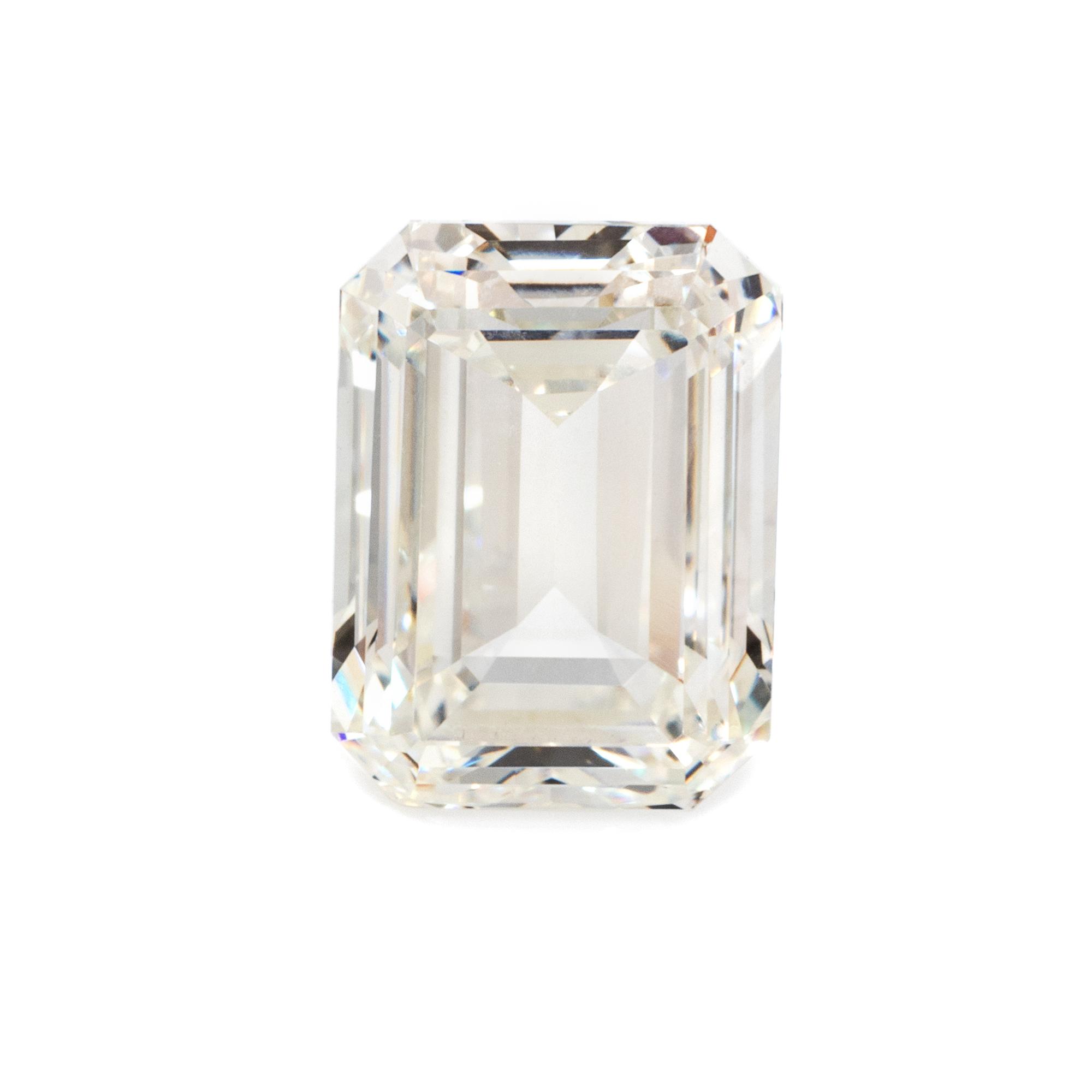 A 3.38 Carat Octagonal Step Cut Diamond,