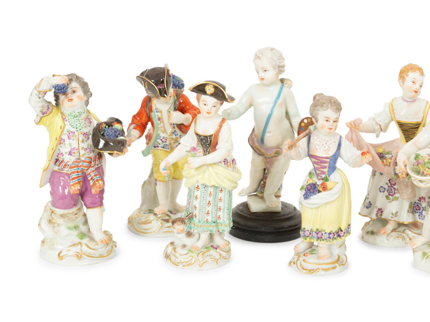 A Large Group of Continental Porcelain Figures