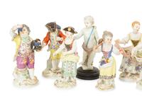 A Large Group of Continental Porcelain Figures