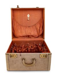 A Vintage Chinese Leather Suitcase