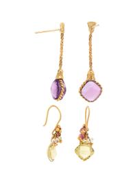 COLLECTION OF YELLOW GOLD AND GEMSTONE EARRINGS