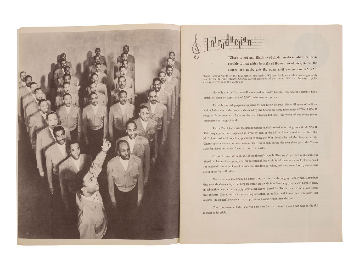 [MUSIC] -- [DE PAUR, Leonard (1914-1998)]. Concert program from the 5th Annual Tour of de Paur's Infantry Chorus. Spring 1951.
