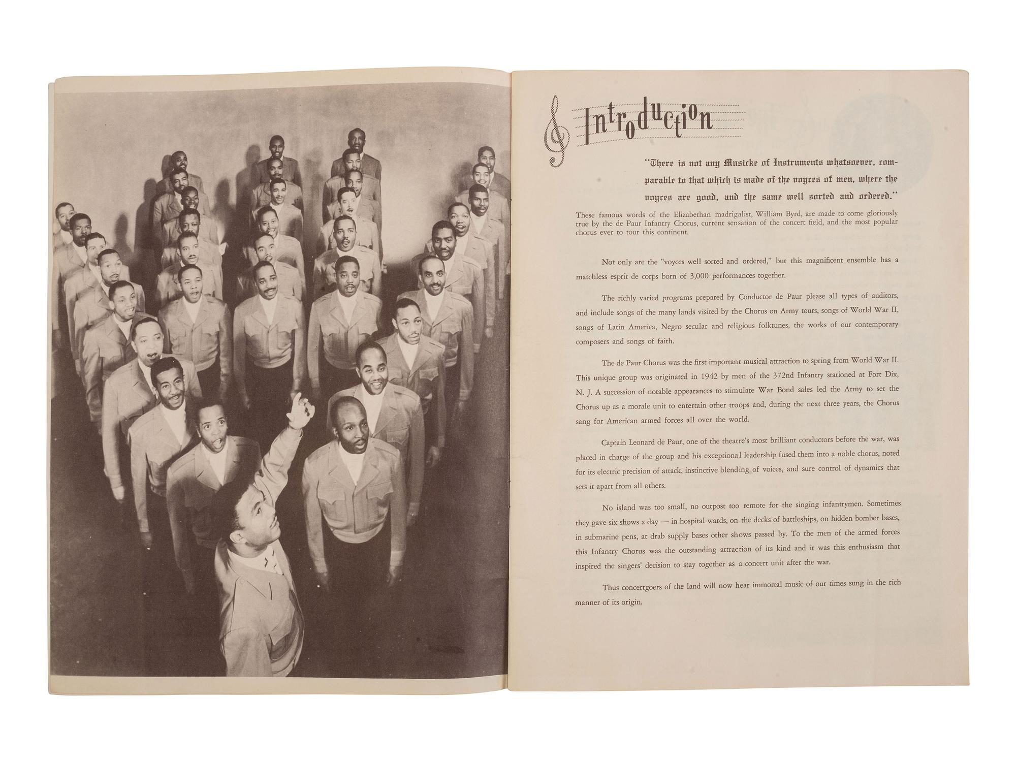 [MUSIC] -- [DE PAUR, Leonard (1914-1998)]. Concert program from the 5th Annual Tour of de Paur's Infantry Chorus. Spring 1951.