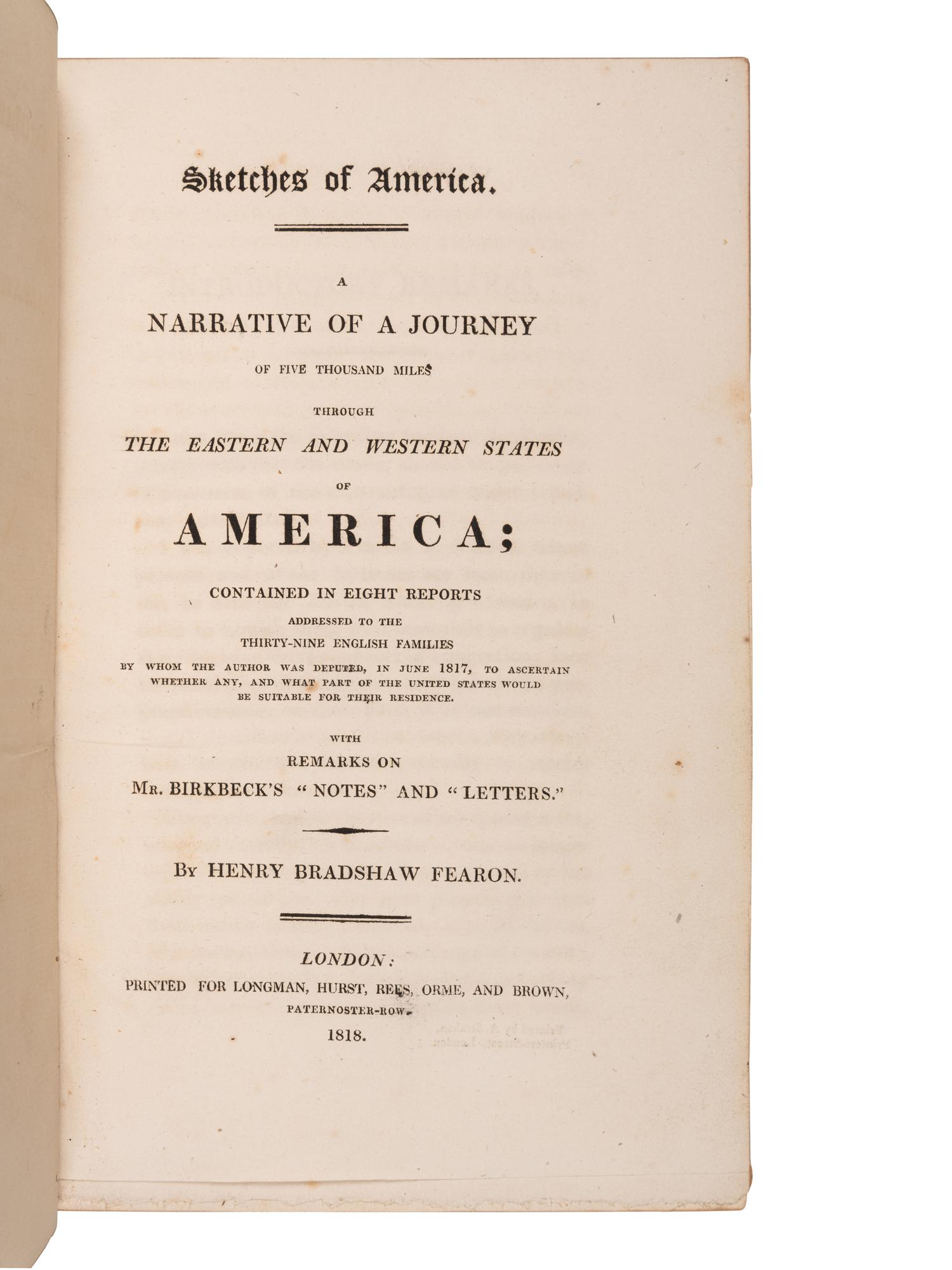 [19TH-CENTURY AMERICANA]. A group of 7 works, comprising: