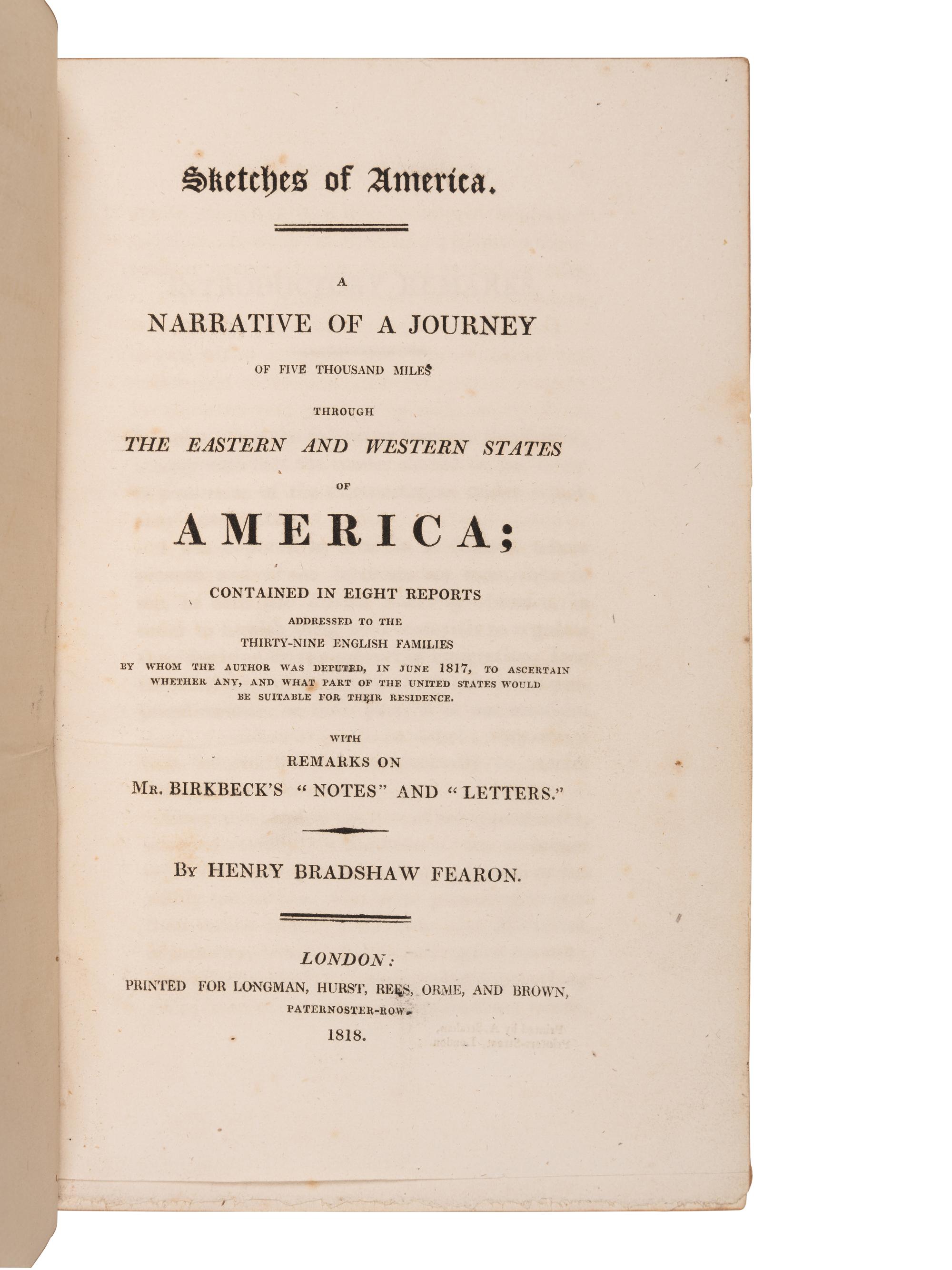 [19TH-CENTURY AMERICANA]. A group of 7 works, comprising: