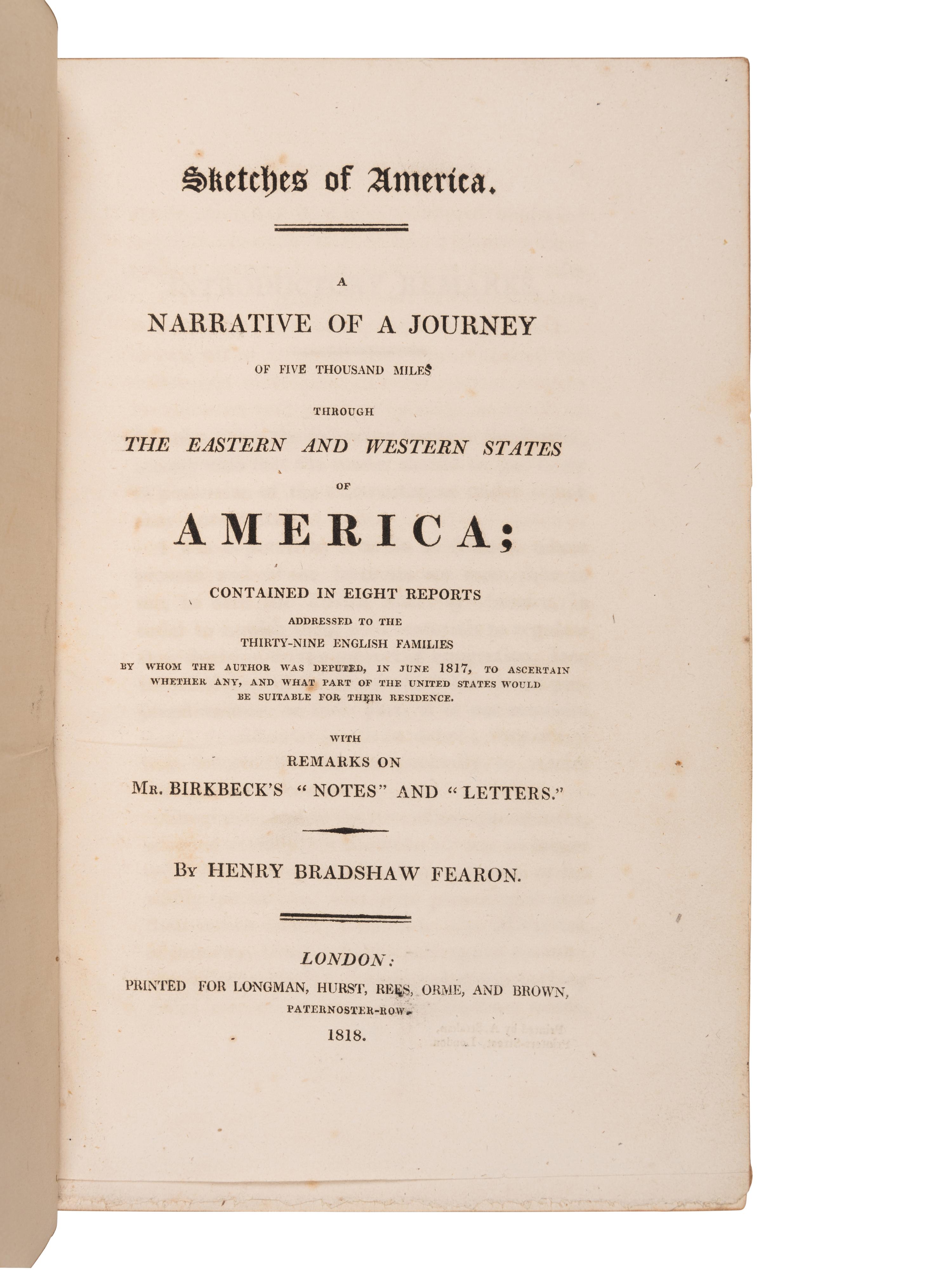 [19TH-CENTURY AMERICANA]. A group of 7 works, comprising: