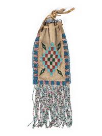 Apache Beaded Hide Bag
